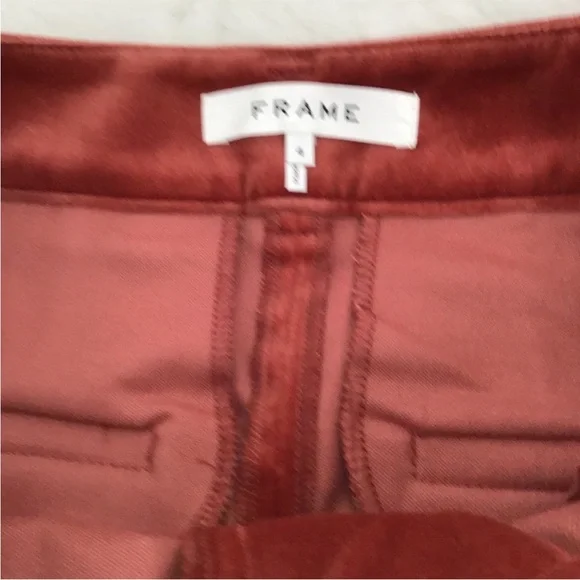 Frame Le Crop Spice Velvet Trousers Size 4 - Picture 3 of 12